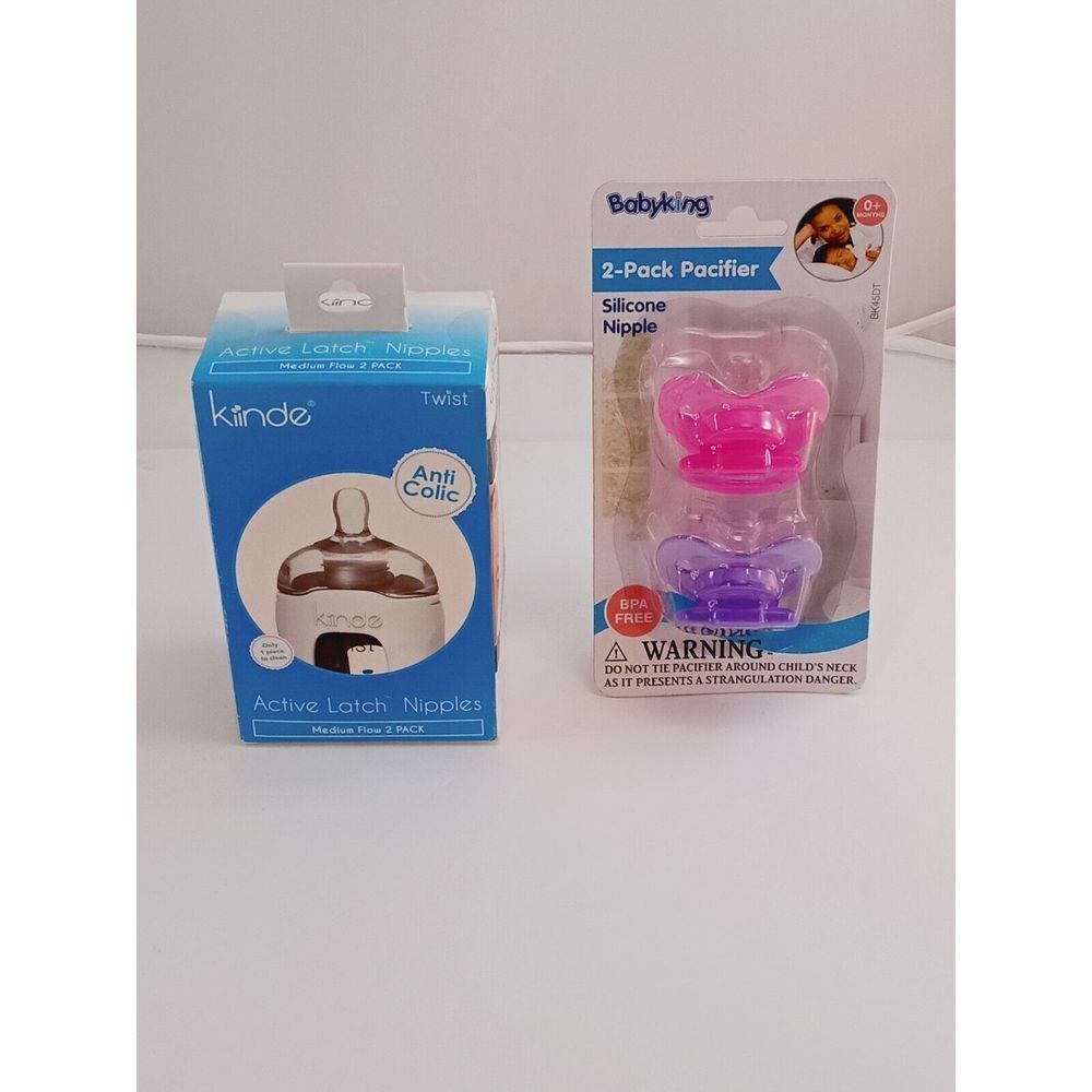 Kinde Twist Active Latch Nipples Medium Flow 2 Pack & 2 Pack Pacifier 👶🚼